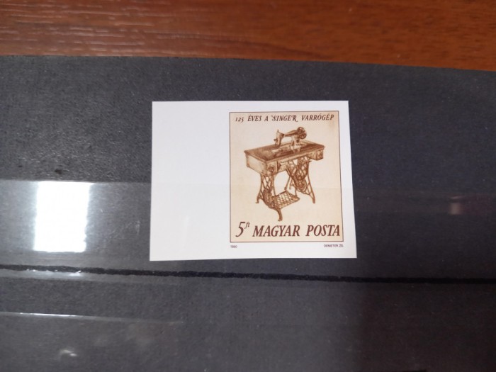 Ungaria.1990 - 125 ani mașinile de cusut Singer , MNH Nedantelat - Mi 4066 B