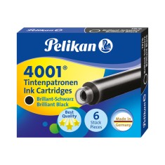 Patroane cerneala 4001 mici set 6 negru lucios Pelikan foto