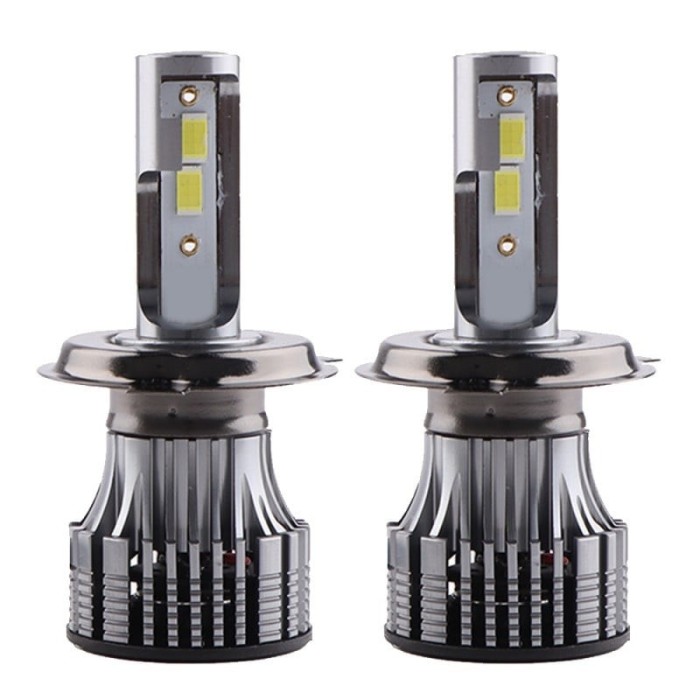 Set 2 LED-Uri Auto Techstar&reg; V8, H4, 120W, 12-24V, 15000 Lumeni, 6000K, Unghi Fascicul 360&deg;, CSP 3570, Canbus, Radiator Aluminiu, Racire Cooling Tech,