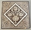 Placa ceramica Minton Aesthetic Movement cu motive florale cca 1885