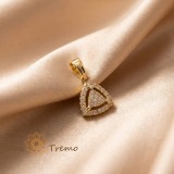 Pandantiv Cubul Claritatii , Pandantiv placat cu aur 14K cu zirconia alba