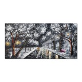 Tablouri indragostiti pictat manual dormitor, living, Impreuna pentru totdeauna, 140x70cm ulei pe panza in cutit, gata de agatat pe perete