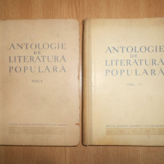 Antologie de literatura populara. Poezia / Basmul 2 volume (1953, ed. cartonata)