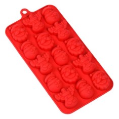 Forma de copt din silicon cu 15 compartimente,modele Craciun,20x10x1.5 cm