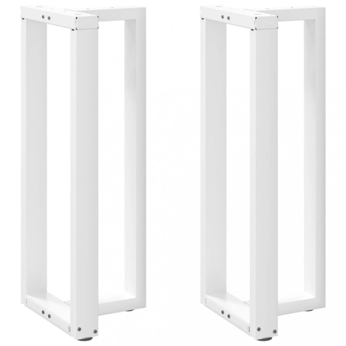 vidaXL Picioare de masă de bar &icirc;n formă de T, 2 buc., alb, 50x35x(100-101) cm, oțel