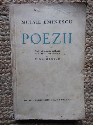 Poezii - Mihail Eminescu// 1936 foto