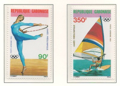 Gabon 1983 Mi 848/49 MNH - Jocurile Olimpice de vara, Los Angeles foto