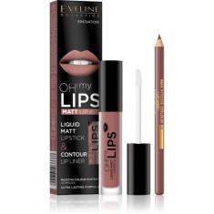 Eveline Cosmetics OH! my LIPS Matt set &icirc;ngrijire buze 02 Milky Chocolate 2 buc