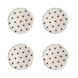 Cumpara ieftin Set 4 butoni mobilier ceramica bej neagra Stelute 4x3/6 cm