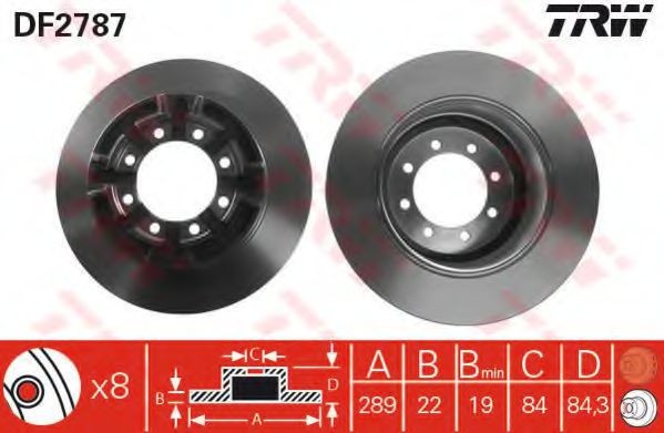 Disc frana IVECO DAILY IV autobasculanta (2006 - 2011) TRW DF2787