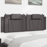 vidaXL Pernă pentru tăblie pat, gri, 160 cm, piele artificială
