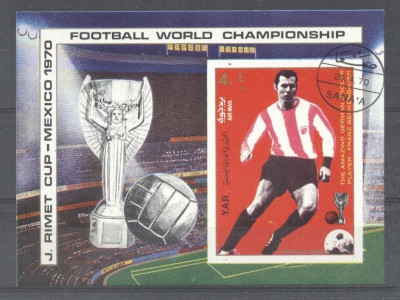 Yemen 1970 Sport, Soccer, Football, imperf. sheet, used T.130 foto