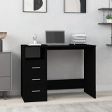 Cumpara ieftin Birou cu sertare, negru, 102x50x76 cm, lemn prelucrat