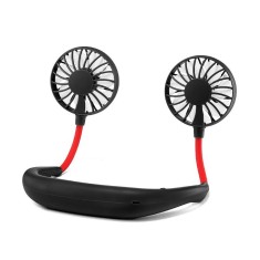 Ventilator Portabil pentru Gat, 3 Viteze si Lumini LED, cu Acumulator Intern si Pastila Aromaterapy, Policarbonat Premium, Rosu, CBD CORAL BEST DEALS