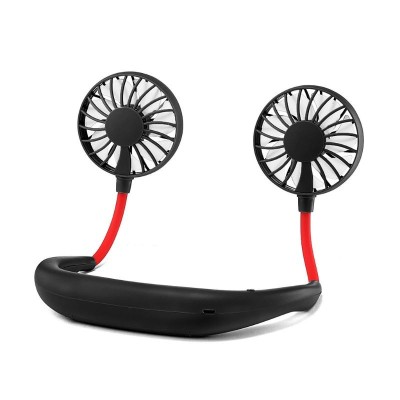 Ventilator Portabil pentru Gat, 3 Viteze si Lumini LED, cu Acumulator Intern si Pastila Aromaterapy, Policarbonat Premium, Rosu, CBD CORAL BEST DEALS foto