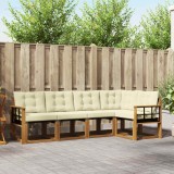 vidaXL Set de canapele de exterior cu pernă 5 pcs Natural și Crem 3368669