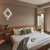 Aplica Led Perete Cristal, Design Modern Romboidal, 34W, Lumina Reglabila 3500K-6500K