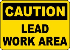 Caution Lead Work Area Sign foto