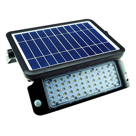 Proiector LED V-tac cu incarcare solara, 10W, lumina neutra, 4000K, IP56