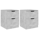 Cumpara ieftin Dulapuri noptiera, 2 buc, gri beton 40x40x50 cm, lemn prelucrat
