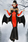 Costum Vampir Rochie Halloween, Rosu, S/M