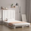 VidaXL Tăblie de pat pentru perete, alb, 146x3x91,5 cm, lemn masiv pin 824684