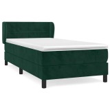 Cumpara ieftin Pat box spring cu saltea, verde inchis, 100x200 cm, catifea