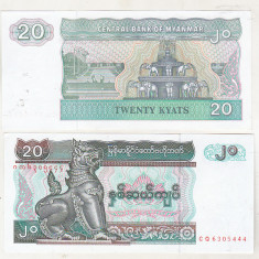 bnk bn Myanmar 20 kyats - unc