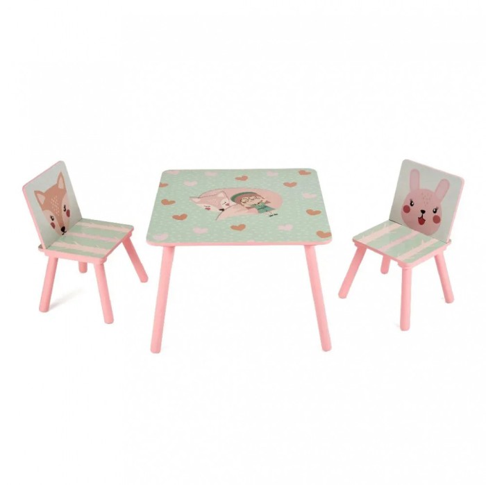Set 2 scaune +birou Pink Forest UGMBS06-PKF