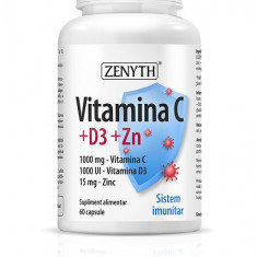 Vitamina c 100mg+d3 1000ui+zn 15mg 60cps
