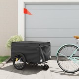 VidaXL Remorcă pentru biciclete, negru, 45 kg, fier