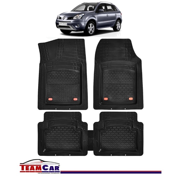 Covorase Auto TeamCar&reg; Tip Tavita Compatibile Renault Koleos I (2008-2016) Negru Material Rezistent