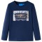 Tricou de copii cu m&acirc;neci lungi, bleumarin melanj, 104