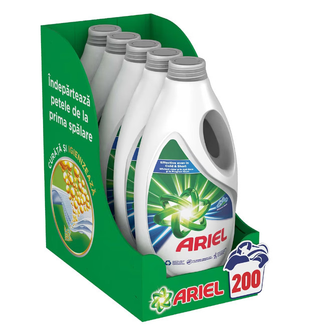 Detergent lichid Ariel Mountain Spring, 200 spalari, 5x2L