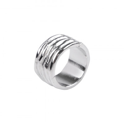 Inel metalic decorativ pentru esarfa Crisalida, 2.3 cm, Argintiu foto