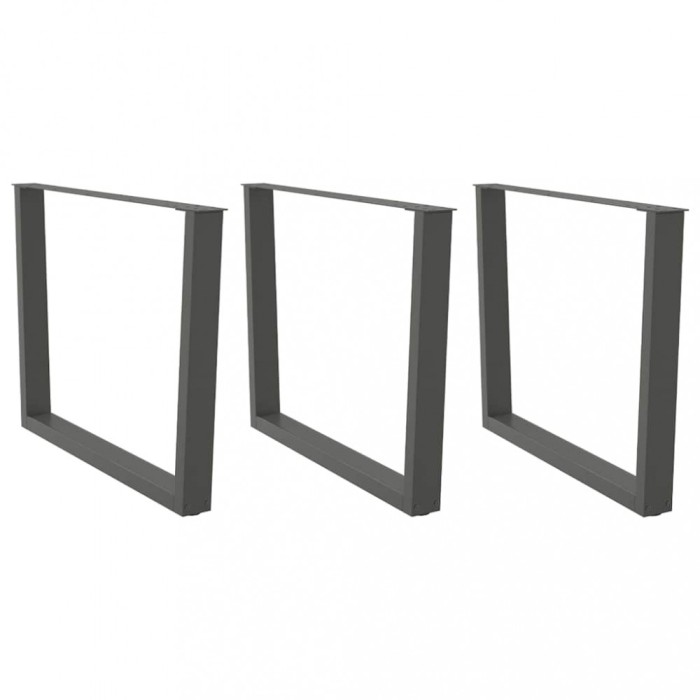 vidaXL Picioare de masă &icirc;n formă de V, 3 buc., antracit, 100x(72-73,3) cm, oțel 4012674