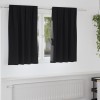 Perdele cu perdele 2 pcs Negru Poliester