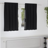 VidaXL Perdele cu perdele 2 pcs Negru Poliester