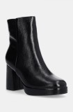 Answear Lab botine femei, culoarea negru, cu toc drept, izolare usoara