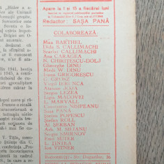 AVANGARDA, Ziarul "Orizont", 1945, Director Sasa Pana, nr 14-15