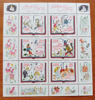 D.D.R -&amp;#039;&amp;#039;BASME de FRATII GRIM&amp;#039;&amp;#039; SERIE-BLOC DE 6--MNH LUX -NESTAMPIL.-VEZI SCAN foto