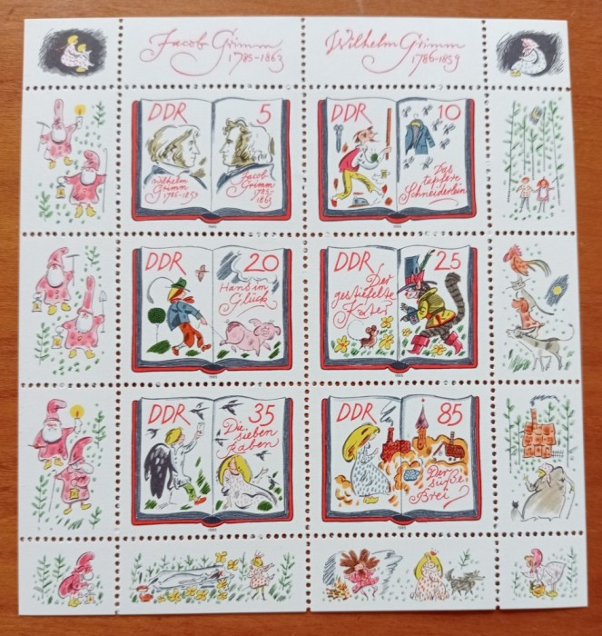 D.D.R -&#039;&#039;BASME de FRATII GRIM&#039;&#039; SERIE-BLOC DE 6--MNH LUX -NESTAMPIL.-VEZI SCAN