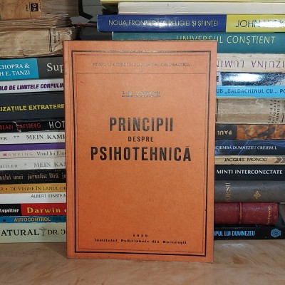I.-M. NESTOR - PRINCIPII DESPRE PSIHOTEHNICA , 1939 foto