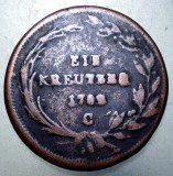 Moneda Austria 1 Kreutzer 1782 Joseph II, Kreuzer Avers C, KM#2056, Numismatica