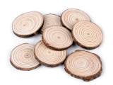 Set 8 rondele din lemn pentru decoratiuni, 20 - 40 mm, natur
