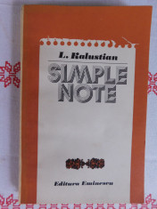 Simple note-L Kalustian-Editura Eminescu 1980 foto