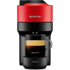 Espressor Nespresso by Krups Vertuo Pop XN920510, 1500W, tehnologie de extractie Centrifuzie, 4 retete de cafea, 0.56 l, rosu