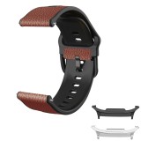 Curea hibrid piele-silicon compatibila cu Samsung Galaxy Watch8 Classic 46mm, Carob Brown