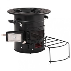 Aragaz cu lemne pentru camping, negru, 50x33,5x30,5 cm, o?el foto