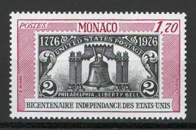 Monaco 1976 Mi 1223 MNH - 200 de ani de la Independenta SUA foto